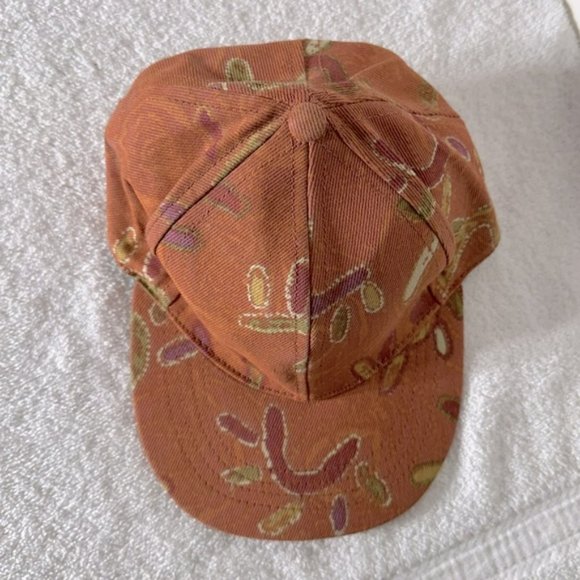 Vintage 90s Balarinji Australia Orange Cotton Hat Cap